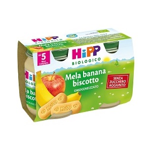 HIPP BIO OMOGENEIZZATO MELA BANANA BISCOTTO 2X125 G - Antica Farmacia Ferrari