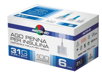 AGO PER PENNA DA INSULINA MASTER-AID 31 GAUGE 6 MM 100 PEZZI - Antica Farmacia Ferrari