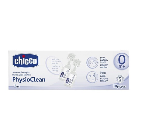 CHICCO PHYSIOCLEAN SOLUZIONE FISIOLOGICA 10 FLACONCINI 2 ML - Antica Farmacia Ferrari
