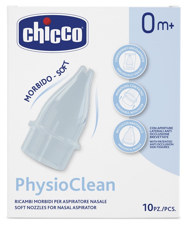 RICAMBI MORBIDI PER ASPIRATORE NASALE CHICCO PHYSIOCLEAN - Antica Farmacia Ferrari