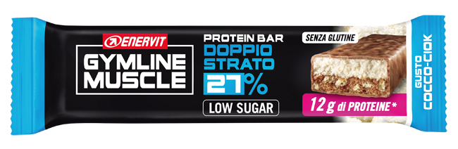 ENERVIT GYMLINE MUSCLE PROTEIN BAR 27% DOPPIO STRATO COCCO-CIOK 1 PEZZO - Antica Farmacia Ferrari