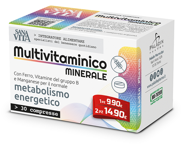 SANAVITA MULTIVITAMINICO MINERALE 30 COMPRESSE - Antica Farmacia Ferrari