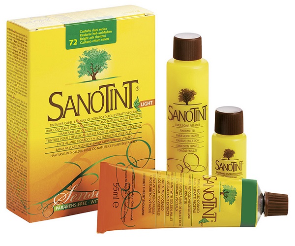 SANOTINT LIGHT TINTURA PER CAPELLI NUMERO 72 CASTANO CHIARO CENERE TUBO IN ASTUCCIO DI CARTONE 125 ML - Antica Farmacia Ferrari