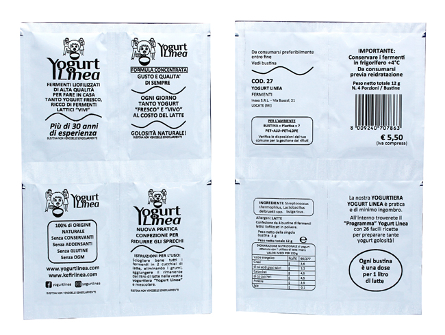 YOGURT LINEA FERMENTI LIOFILIZZATI 4 BUSTINE DA 8,5 G - Antica Farmacia Ferrari