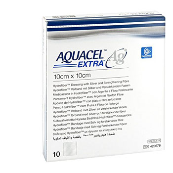 AQUACEL AG EXTRA MEDICAZIONE CON IONI ARGENTO 10X10 CM 10 PEZZI - Antica Farmacia Ferrari