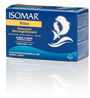 ISOMAR SOLUZIONE IPERTONICA ACQUA MARE 18 FLACONCINI MONODOSE 5 ML - Antica Farmacia Ferrari