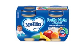 MELLIN MERENDA YOGURT FRUTTA MISTA 120 G X 2 PEZZI - Antica Farmacia Ferrari