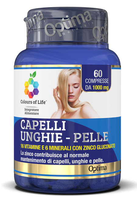 COLOURS OF LIFE CAPELLI UNGHIE PELLE 60 COMPRESSE 1000 MG - Antica Farmacia Ferrari