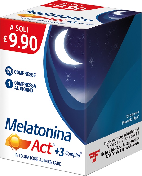 MELATONINA ACT 1MG +3 COMPLEX 120 COMPRESSE - Antica Farmacia Ferrari