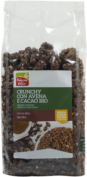 FSC CRUNCHY CON AVENA E CACAO BIO AD ALTO CONTENUTO DI FIBRE CON OLIO DI GIRASOLE SENZA OLIO DI PALMA 375 G - Antica Farmacia Ferrari