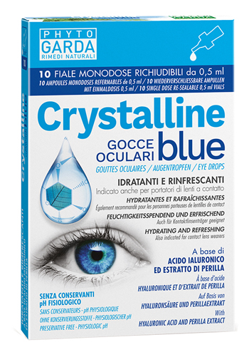 CRYSTALLINE BLUE GOCCE OCULARI MONODOSE 10 FIALE 0,5 ML - Antica Farmacia Ferrari