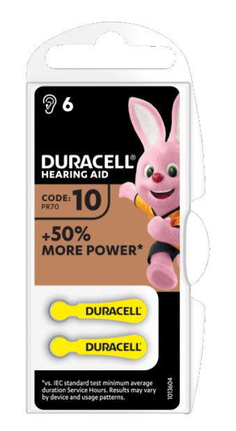 DURACELL ACTIVAIR HEARING AID EASY TAB 10 GIALLO BATTERIA PER APPARECCHIO ACUSTICO 6 PEZZI - Antica Farmacia Ferrari