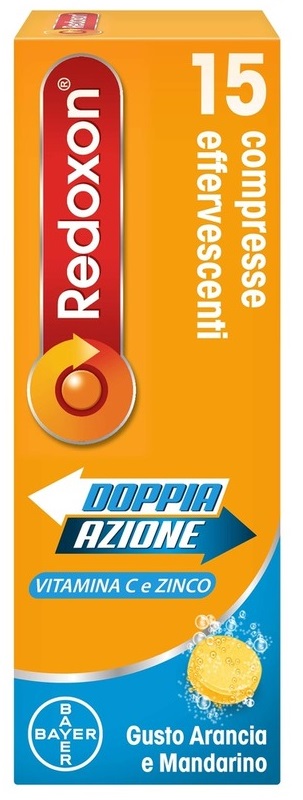 REDOXON DOPPIA AZIONE 15 COMPRESSE EFFERVESCENTI VITAMINA C ZINCO ARANCIA E MANDARINO 45,78 G - Antica Farmacia Ferrari