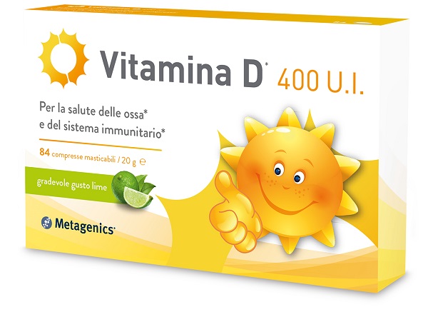 VITAMINA D 400 UI 84 COMPRESSE MASTICABILI GUSTO LIME - Antica Farmacia Ferrari