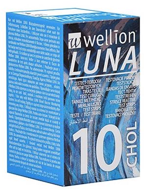 WELLION LUNA 10 STRIPS STRISCE PER MISURAZIONE COLESTEROLO - Antica Farmacia Ferrari