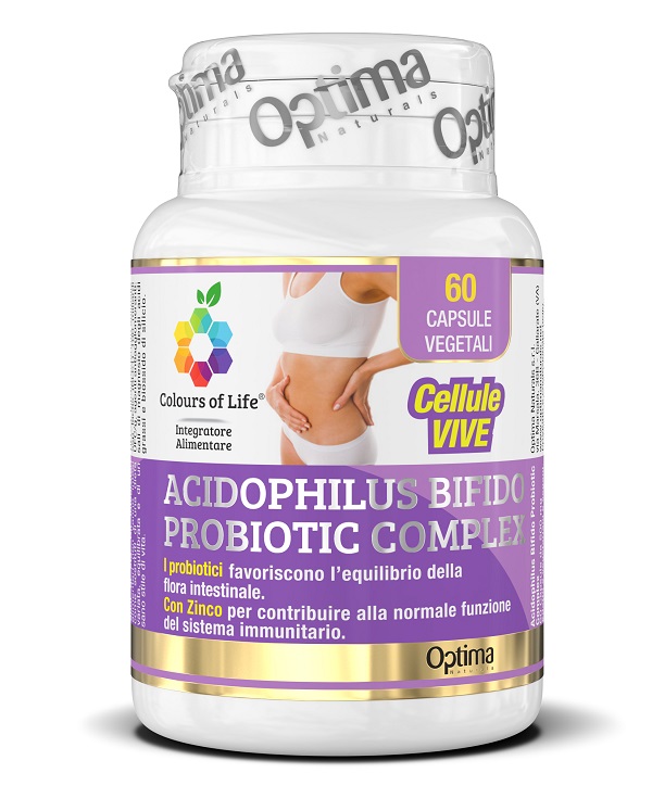 COLOURS OF LIFE ACIDOPHILUS BIFIDO COMPLEX 60 CAPSULE VEGETALI 500 MG - Antica Farmacia Ferrari