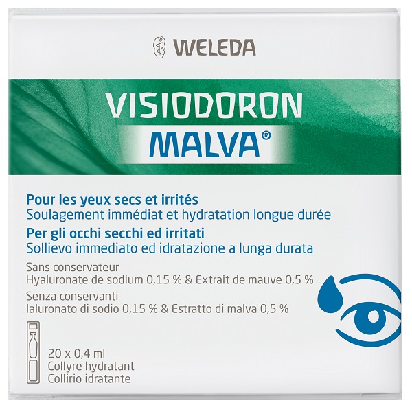 GOCCE OCULARI VISIODORON MALVA 20 MONODOSE DA 0,4 ML - Antica Farmacia Ferrari
