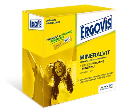 ERGOVIS MINERALVIT 20 BUSTE OROSOLUBILI 30 G - Antica Farmacia Ferrari