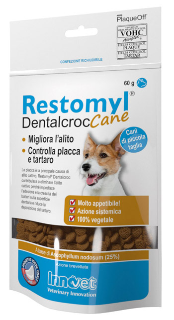 RESTOMYL DENTALCROC CANI PICCOLA TAGLIA BUSTA 60 G - Antica Farmacia Ferrari