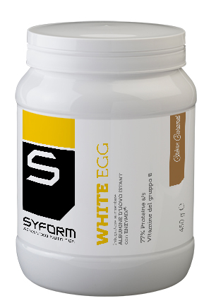 WHITE EGG INTEGRATORE IN POLVERE AL GUSTO DI CREME CARAMEL 450 G - Antica Farmacia Ferrari