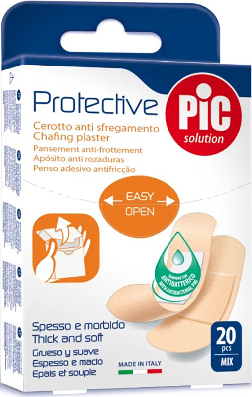 CEROTTO PIC PROTECTIVE MIX ANTIBATTERICO ANTISFREGAMENTO CON TAMPONE 20 PEZZI - Antica Farmacia Ferrari