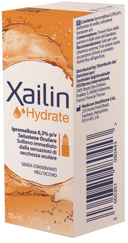 XAILIN HYDRATE GOCCE OCULARI IPROMELLOSA 0,3% FLACONE MULTIDOSE 10 ML - Antica Farmacia Ferrari