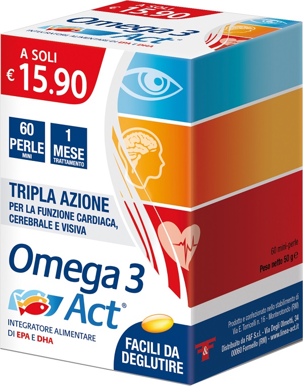 OMEGA 3 ACT 540MG + VITAMINA E 60 PERLE MINI - Antica Farmacia Ferrari