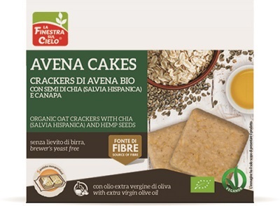 FSC AVENACAKES CRACKERS DI AVENA CON SEMI DI CANAPA E CHIA BIO VEGAN SENZA LIEVITO DI BIRRA AD ALTO CONTENUTO DI FIBRA 250 G - Antica Farmacia Ferrari