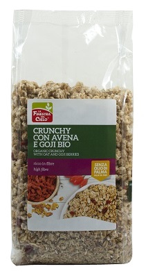 FSC CRUNCHY CON AVENA E BACCHE DI GOJI BIO CON OLIO DI GIRASOLE SENZA OLIO DI PALMA 375 G - Antica Farmacia Ferrari