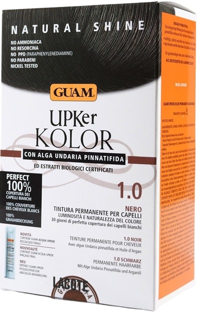 GUAM UPKER KOLOR TINTA CAPELLI 1,0 NERO CON ALGA UNDARIA PINNATIFIDA - Antica Farmacia Ferrari