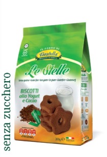 FARABELLA BISCOTTI LE STELLE ALLO YOGURT E CACAO SENZA ZUCCHERO 300 G - Antica Farmacia Ferrari