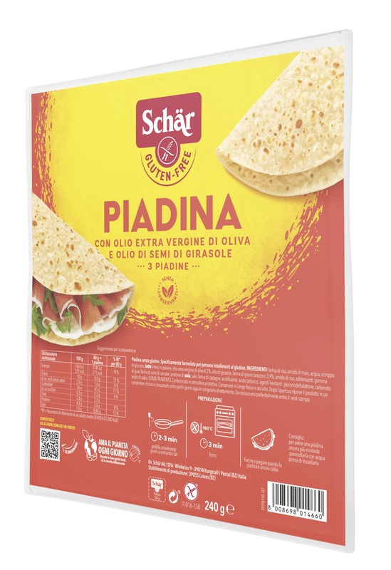 SCHAR PIADINA SENZA GLUTINE 240 G - Antica Farmacia Ferrari
