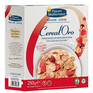 PIACERI MEDITERRANEI CEREALORO FIOCCHI DI RISO CON MAIS E FRUTTI ROSSI 250 G - Antica Farmacia Ferrari