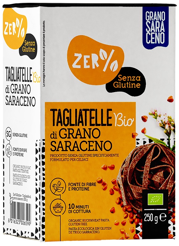 ZERO% GLUTINE TAGLIATELLE A NIDO DI GRANO SARACENO INTEGRALESENZA GLUTINE BIO 250 G - Antica Farmacia Ferrari