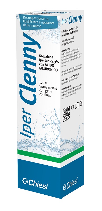 IPER CLENNY SPRAY NASALE EROGAZIONE CONTINUA SOLUZIONE IPERTONICA CON ACIDO IALURONICO 100 ML - Antica Farmacia Ferrari