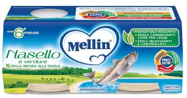 MELLIN OMOGENEIZZATO NASELLO 2 X 80 G - Antica Farmacia Ferrari