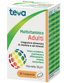MULTIVITAMINICO ADULTI TEVA 30 COMPRESSE 30 G - Antica Farmacia Ferrari