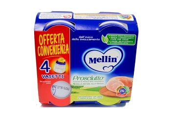 MELLIN OMOGENEIZZATO PROSCIUTTO 4 X 80G - Antica Farmacia Ferrari