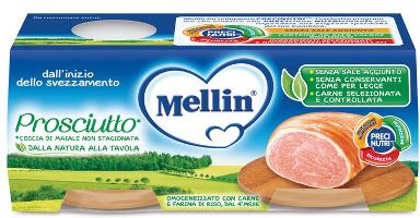 MELLIN OMOGENEIZZATO PROSCIUTTO 2 PEZZI X 80 G - Antica Farmacia Ferrari
