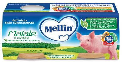 MELLIN OMOGENEIZZATO MAIALE CON VERDURE 2 PEZZI X 80 G - Antica Farmacia Ferrari