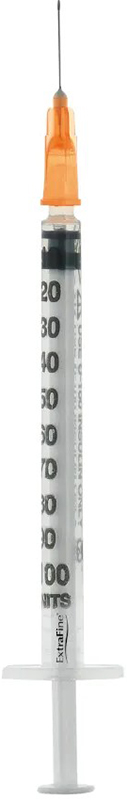 SIRINGA PER INSULINA EXTRAFINE 1ML 100 UI AGO REMOVIBILE 25 GAUGE 0,5X16 MM 1 PEZZO - Antica Farmacia Ferrari