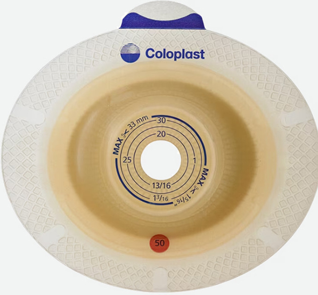 PLACCA PER UROSTOMIA SISTEMA A 2 PEZZI SENSURA XPRO CONVEX LIGHT FORO RITAGLIABILE 15-23MM FLANGIA 40MM 5 PEZZI - Antica Farmacia Ferrari