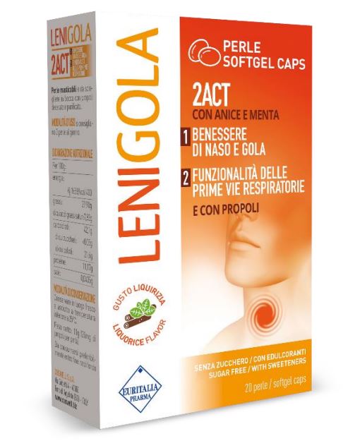 LENIGOLA 20 PERLE SOFTGEL CAPS LIQUIRIZIA - Antica Farmacia Ferrari