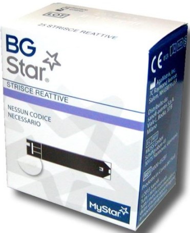 STRISCE PER MISURAZIONE GLICEMIA BGSTAR 25 PEZZI COMPATIBILI - Antica Farmacia Ferrari