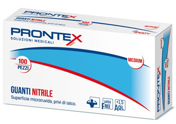 PRONTEX GUANTO IN NITRILE SENZA POLVERE M 7/8 100 PEZZI - Antica Farmacia Ferrari