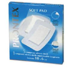 GARZA COMPRESSA PRONTEX SOFT PAD 10X6 CM 6 PEZZI (5 TNT + 1 IMPERMEABILE AQUA PAD) - Antica Farmacia Ferrari