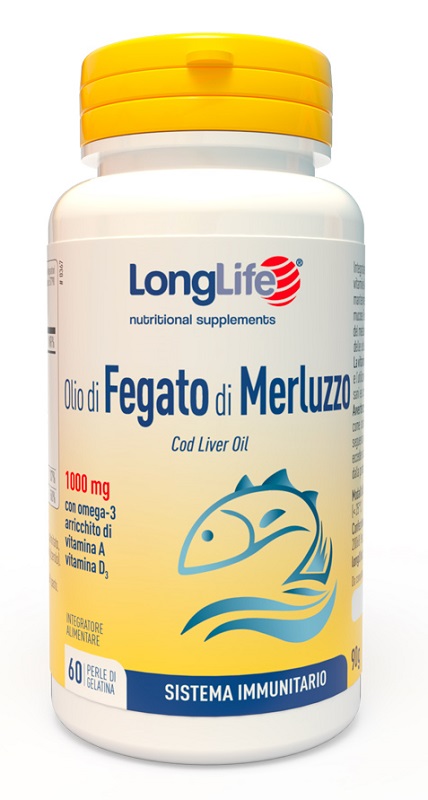 LONGLIFE OLIO FEGATO MERLUZZO 1000 MG 60 PERLE - Antica Farmacia Ferrari