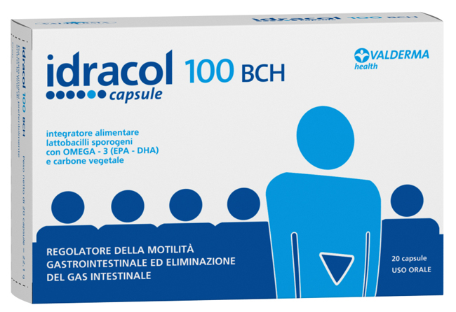 IDRACOL 100 BCH INTEGRATORE ALIMENTARE STIPSI E TRANSITO INTESTINALE ASTUCCIO 20 CAPSULE - Antica Farmacia Ferrari