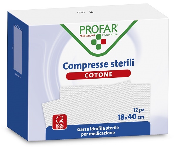 GARZA IDROFILA PROFAR COMPRESSA STERILE 18X40 CM 12 PEZZI - Oltrefarma