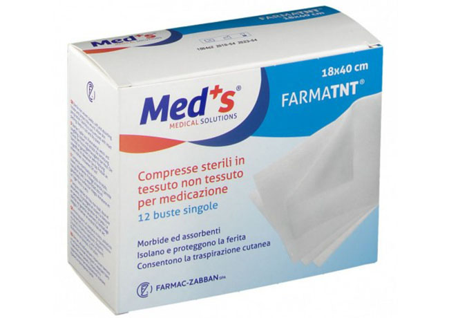 GARZA COMPRESSA MEDS TESSUTO NON TESSUTO 18X40CM 12 PEZZI SSR - Antica Farmacia Ferrari